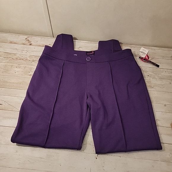 Flirtatious Size L Women's Pull On Dress Pants Acai Purple Large - Picture 5 of 14